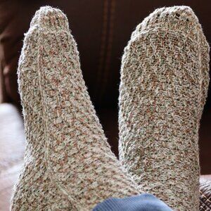 White Peace Silk handmade socks NEW